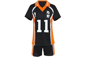 CHLOBLOM Karasuno Uniform Shouyou Hinata Halloween Cosplay Costume Shirt Shorts Volleyball Jersey