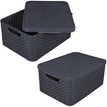 Curver Aufbewahrungskorb mit Deckel Style L: Amazon.de: Küche & Haushalt
