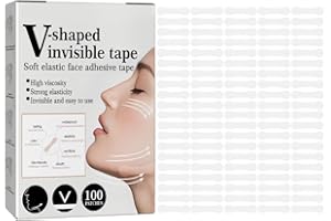 HQRKOTM 100 pezzi cerotti lifting viso, Facelifting Tape invisibile per viso a forma di V, Lift Tape per viso per nascondere le rughe, Strumenti per facelifting