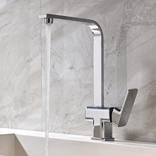 Witsinhome Chrom Küche Armatur Küchenarmatur Kupfer Wasserhahn für Warm-Kaltwasser