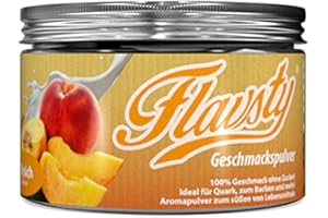 ‎FLAVSTY Flavsty® Geschmackspulver Pfirsich Peach - Veganes Geschmackspulver ohne Zucker - Aromapulver - Flavorpowder
