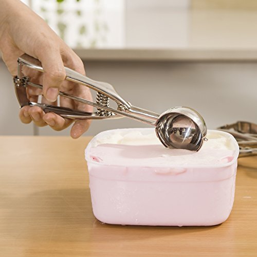 ZNYSTAR Portionierer Eisportionierer Eis-Löffel Eiskelle Schaber Eiszange Eiskratzer 4cm Edelstahl Eisbereiter für Tadellos runde Kugel aus Eis (Eisportionierer) - 4