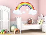 I-love-Wandtattoo WAS-10412 Kinderzimmer Wandsticker "Regenbogen mit Wolken" zum Kleben Wandtattoo Wandaufkleber Sticker Wanddeko