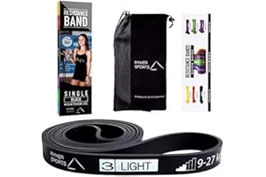 Ryher Bandas de Resistencia Fitness - Banda Elastica musculacion para Crossfit, dominadas, Asistente para pullups o Levantamiento de Pesas - Incluye Manual, PDF y Bolsa