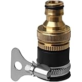 nuosen Brass Hose Tap Connector, 1/2 Inch And 3/4 Inch 2-In-1 Female Hose Connector For Kitchen Garden Taps