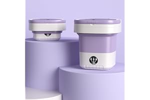 xixibuy Mini lavadora portatil con centrifugado, Lavadora pequeña para Ropa de Bebé, Ropa Interior o Artículos Pequeños, Dormitorio, Camping(EU-plug)(16L-violeta)