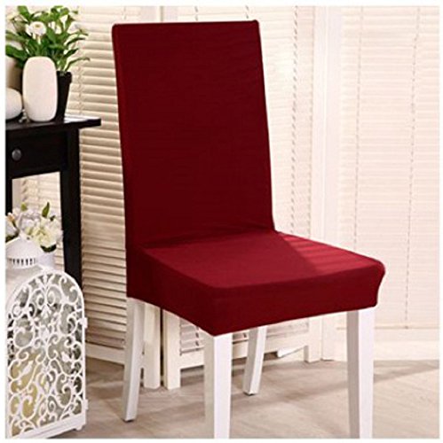 Beddingleer Stuhlbezug, kurz, abnehmbar, waschbar, Bezüge für Esszimmerstuhl, Restaurant, ideal für Hochzeiten, Hotels und Bankette, zusammenfaltbar, 6 Stück Style#4