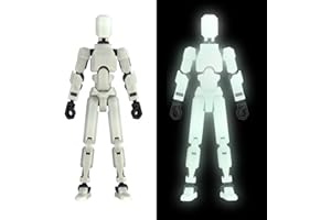 MerryXD Titan 13 Action Figure,Assembly Completed Dummy 13 Action Figure Lucky 13 Action Figure T13 Action Figure 3D Printed Multi-Jointed Movable, Nova 13 Action Figure Toy Grow in The Dark White