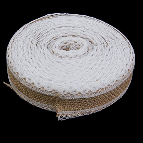 ROSENICE Juteband Jutestoff Jute-Wickelstreifen hessischen Jute Handwerk Farbbandrolle 10M für DIY Hochzeit Dekoration - 3