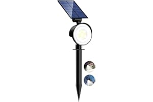 nipify Faretti Solari a Led da Esterno, 3 Modalità Luci Solari da Giardino Potenti, Impermeabile Lampade Solare per Patio, Garage, Cortile, Parete, Prato (Bianco)