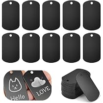 Confezione Da 25 Etichette Vuote Per Incisione In Acciaio Inossidabile Tag Vuoti Rettangolo Stampaggio Spazi Vuoti Con 4 Fori 1inchx3inch - 3