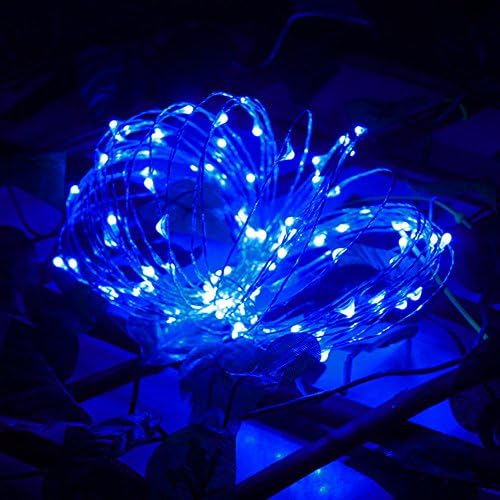 Fairy String Lights,ALISAM 2M 20LED Button Cell Powered Mini Fairy Lights String With Flexible Silver Copper Wire Night Light,Home Bar Garden Decor for Christmas Festival (blue)