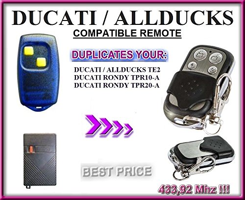 DUCATI ALLDUCKS TE2 / RONDY TPR10-A / RONDY TPR20-A kompatibel handsender, klone fernbedienung, 4-kanal 433,92Mhz fixed code. Top Qualität Kopiergerät!!!