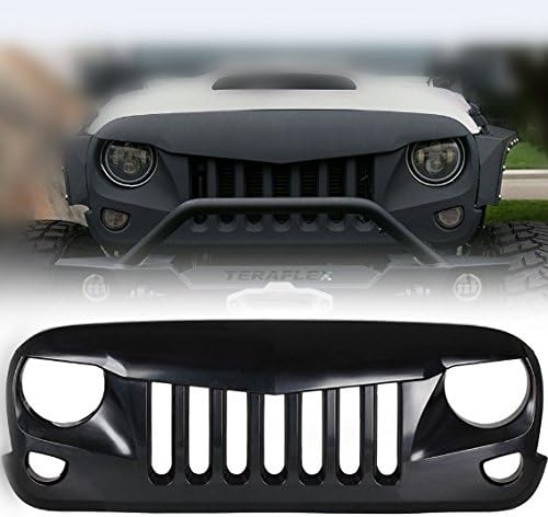 FSJY Car Front Honeycomb Grill Grille, Suitable for Eagle Eye Black 2007-2016, Bumper Radiator Air Intake Grill Modified Accessories, ABS