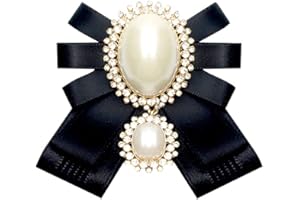 Elegtiskas Adjustable Pre-tied Bow Tie Ribbon Fabric Bowknot Necktie brooch Brooch Pin Collar for Women and Girls