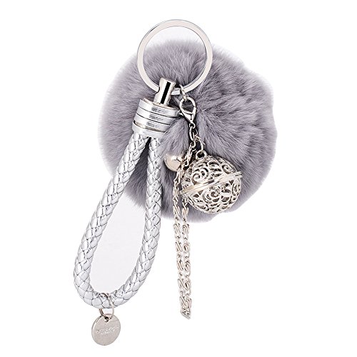 Preisvergleich Produktbild F.anlos Schlüsselanhänger, Plüsch Schlüsselanhänger, Schlüsselanhänger Damen, Bommel Schlüsselanhänger, Plüsch-Auto-Schlüsselring, Weich Keychain Handtaschenanhänger Dekor