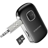Coverzone Borofone Wireless Bluetooth 5.0 3.5mm Jack Aux Ara&ccedil; Ses Aktarım Kiti Adapt&ouml;r Bluetooth &Ccedil;evirici Araba Hoparl&ouml;r Kula
