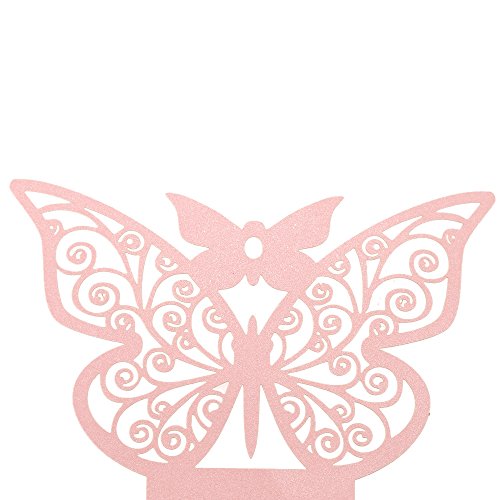 Anself 20St Laserschnitt Schmetterling Hochzeit Geschenkbox DIY Bonbon-Box mit Farbband - 3