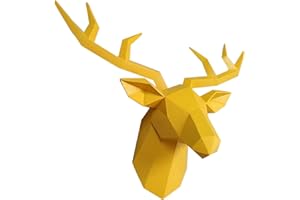 XYQXYQ Las paredes están decoradas con esculturas geométricas de cabezas de ciervo, estatuas modernas de cuernos colgados en las paredes, cuernos 3D