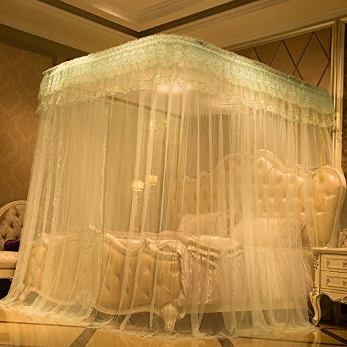DexterityKing mosquito net Guide rail mosquito net rail pull curtain type luxury retractable stainless steel bold landing rail court account, green single door, 150X200x200cm