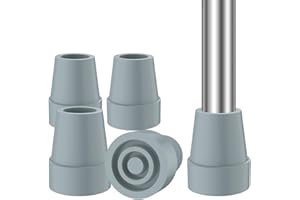 supregear Embouts de Canne (4 Paquet), Antidérapant Stable 19 mm Embout de Canne de Remplacement pour Canne de Marche Béquille Caoutchouc Haute Résistance et Gris de Carbone Coussinet de Pied Mixte