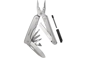 ROXON S803E Elite - zaktualizowane szczypce wielofunkcyjne z materiału D2 z 20 funkcjami Narzędzie survivalowe EDC z krzesiwem, niezbędne na zewnątrz