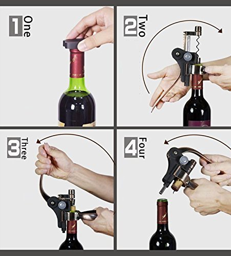 Weinöffner, Smaier Kaninchen Stil Kellner-Korkenzieher Wein Flaschenöffner und Bonus Folienschneider – Bar Wein-Accessoires und Geschenke - 5