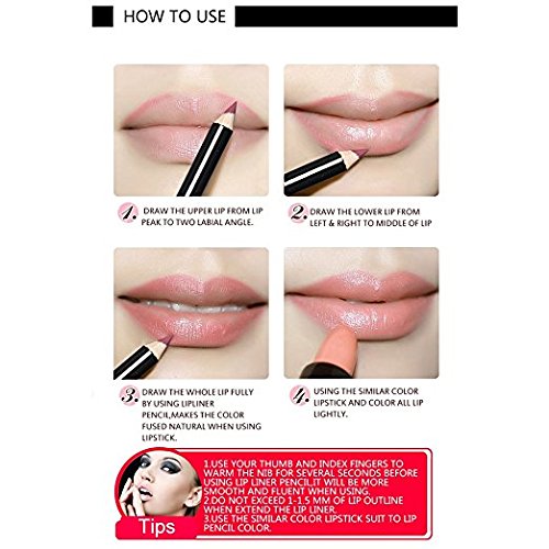 Mode 12 Farbe Wasserdicht Lipliner Lip Liner Pencil Set Nicht Verblassen Lippenstift Pencil Matte Lip Pencil Lip Makeup Set 12 PCS Molie - 9