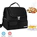 Produktbild Kühltasche, Kühlbox Faltbar Picknicktasche Lunchtasche Picknickorb Isoliertasche Thermotasche Doppelfächer Leict 14L für die Arbeit Auto Büro Reisen Camping Schule, 27X22X27CM, Schwarz, Wasserdicht