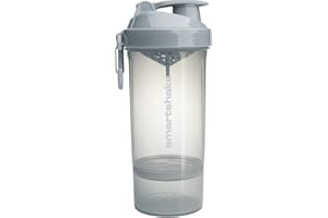 Smartshake O2GO ONE Protein Shaker Bottle 800 ml | 27 oz – Shaker z proszkiem – Szczelna zakręcana pokrywka – Bez BPA – Unisex Gym Shaker – Mist Gray