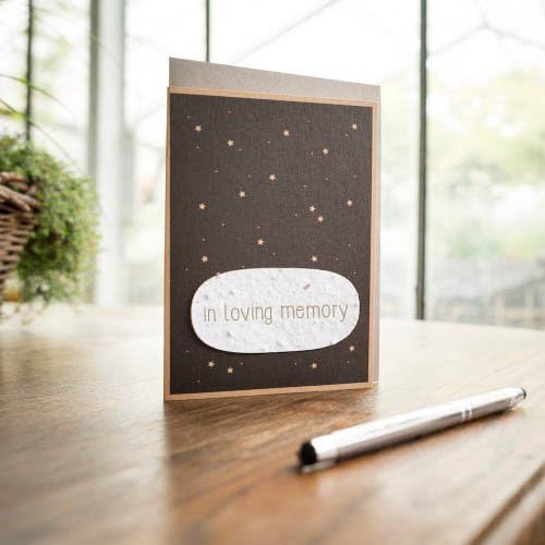 Sympathy Card ✿ The moon dissolves into flowers (seeded paper) ✿ "In loving memory"