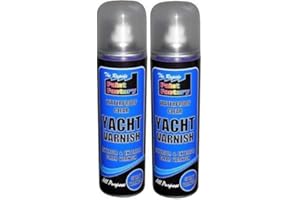 THE RAPIDE PAINT FACTORY 2 X 250ML WATERPROOF CLEAR YACHT VARNISH SPRAY PAINT NO CFCS INTERIOR EXTERIOR