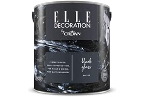 Crown ELLE DECORATION Black Glass No. 194, 2,5 L, extra-matte Premium Wandfarbe für Innen, für Wände und Holz, hohe Deckkraft, Innenfarbe,tiefes Blau-Grau