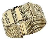 Autulet 18mm Edelstahl Uhrenarmband Herren Gold