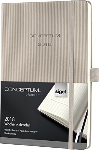 Preisvergleich Produktbild Sigel C1870 Wochenkalender 2018, ca. A5, Hardcover, taupe, CONCEPTUM - viele Modelle