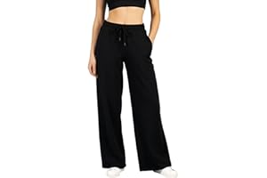 Neteson Pantaloni Sportivi Donna a Vita Alta Pantaloni da Jogging a Gamba Larga Comodi Pantaloni Palestra Larghi con Tasche e Coulisse Pantaloni Casual Elasticizzati per Jogging Fitness Running