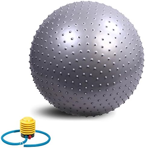Exercise Ball, VLENIEN Anti-Burst and Slip Resistant Athletic Inflatable Twist Massage Balance Fitness balll with Pump (Silvery, 55cm)