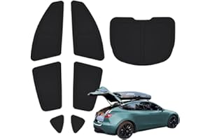 TANOLA TESBEAUTY Tesla Camping Privacy Curtain 7-Piece Camping Shade Side Window Rear Window Sunshade Model Y UV Blocker Upgraded 4-Layer Material Distinctive Texture Foldable 100% Fit