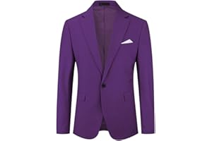 YOUTHUP Blazer para Hombre Slim Fit 1 Botón Chaqueta de Traje de Hombre Negocio Boda Blazers