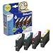 Produktbild 1x Pelikan Promopack P13 für Epson Stylus DX 8400, 8450, 9200 - BLACK, CYAN, MAGENTA, YELLOW - + 100 Blatt Ti-Sa Fotocards 10x15 cm 210g glossy