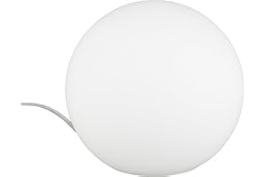 RL LIVE YOUR LIGHT Reality Leuchten lampa stołowa, kula, bez żarówki, średnica 20 cm, z przełącznikiem sznurkowym, 1 x E27 maksymalnie 25 W, szkło opalowe białe R5220-07