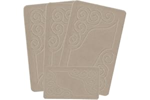 EMMAHOME ROMANY GYPSY WASHABLE 4PCS MAT/RUG SET, CARAVAN/MOBILE HOME TOURER SIZES, 67X120CM Pratt (Beige)