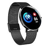 FKING Smart Bracelet Touchscreen Runden Bildschirm MÃ¤nner und Frauen Schritt Herzfrequenz Schlaf Multifunktionale Wasserdichte Sportuhr-Schwarz