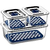 Material: Schale: Glas, Deckel: Cromargan Edelstahl rostfrei 18/10, Dichtung und Ventil: Silikon - spülmaschinengeeignet, kühlschrankgeeignet. Nicht mikrowellen-, backofen- und gefrierschrankgeeignet