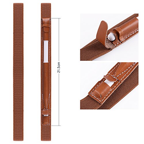 Apple Pencil Halter, Fullmosa® Hochwertige Kunstleder Stifthalter Apple Pencil Hülle Etui mit USB-Adapter-Tasche für iPad Pro 12.9,Braun - 7