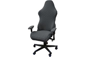 LIFEDX Gamingstuhl-Bezüge Gaming Stuhl bezug 4 Stück,Bürostuhl Drehstuhl Bezug mit Armlehnen/Stuhlrücken Bezug,Dehnbare Stuhl Bezüge für Computer-Spielstuhl, Racing-Stil,Bürostuhl-Ohne Stuhl-Dark Gray