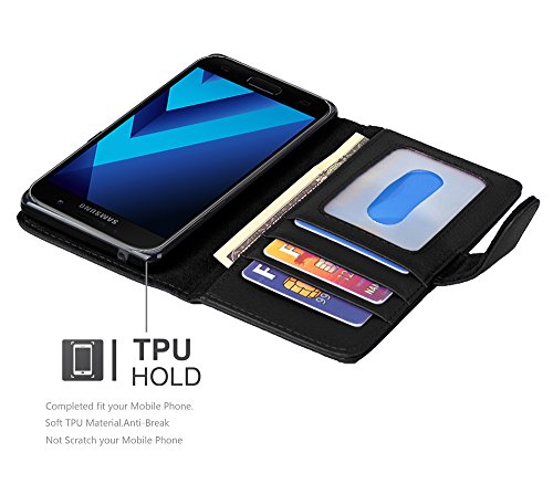 Samsung Galaxy A5 2017 HÃ¼lle in SCHWARZ von Cadorabo - HandyhÃ¼lle mit 3 KartenfÃ¤cher Case Cover SchutzhÃ¼lle Etui Tasche Book Klapp Style in OXID SCHWARZ