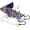 INFANTO Multipurpose Bouncer - 3-in-1 Baby Bouncer, Rocker & Indoor Cart | Superior Locking, Extra Comfort, Sunshade, Attractive Play Toy | Suitable from Birth up to 18 Months-RB32 (Blue)