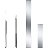 Polymer Clay Tools, 4 Flexible Stainless Steel Blades with Wire Textures and Needle Detail Tool, Ceramic Modelling, Cutting C