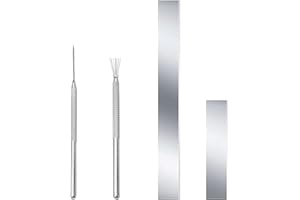 OTKARXUS Herramientas de arcilla polimérica, 4 cuchillas flexibles de acero inoxidable con texturas de alambre y herramienta de detalle de aguja, modelado de cerámica, herramientas de arcilla de corte para